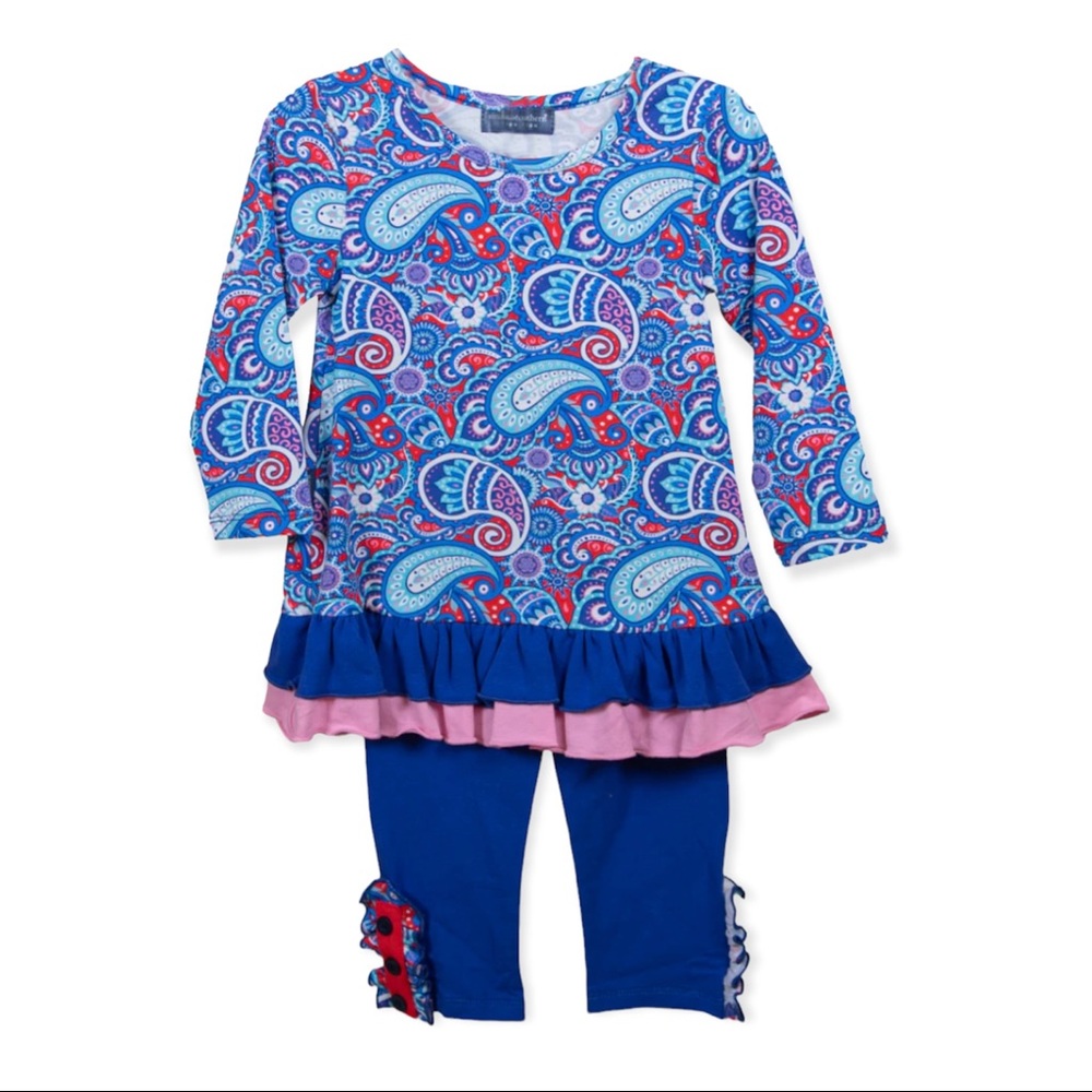 NWT Simply Southern Paisley Outfit Set